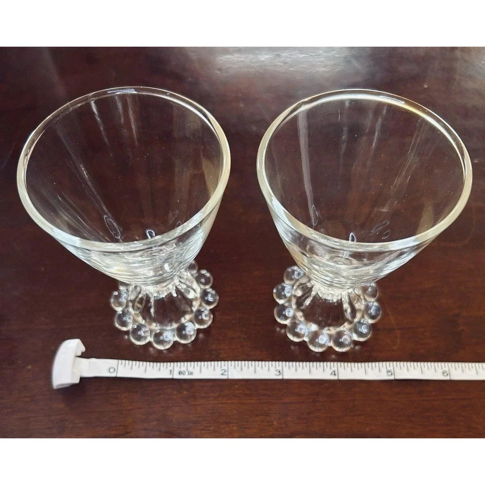Vintage Anchor Hocking Berwick Boopie Glasses Liqueur‎ Cordial Beaded Bubble 4